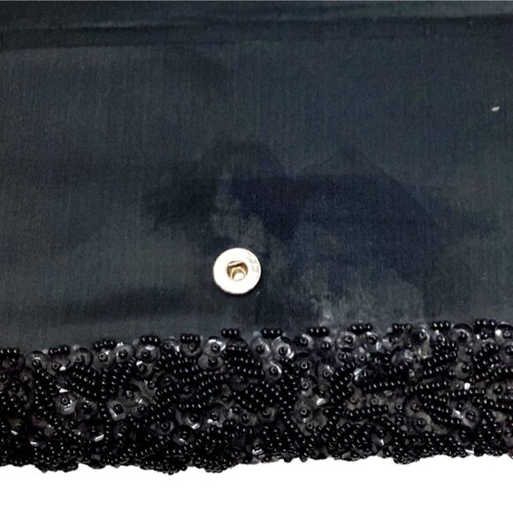 Vintage Bag 1950s Pinup Beaded Black La Regale Clutch With Coin Purse - Picture 6 of 10